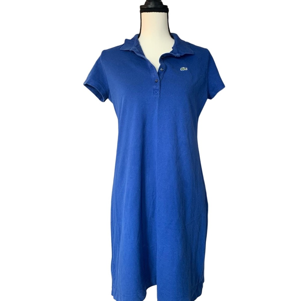 LACOSTE | Blue Pique Polo Dress | Size 42 | Y2K